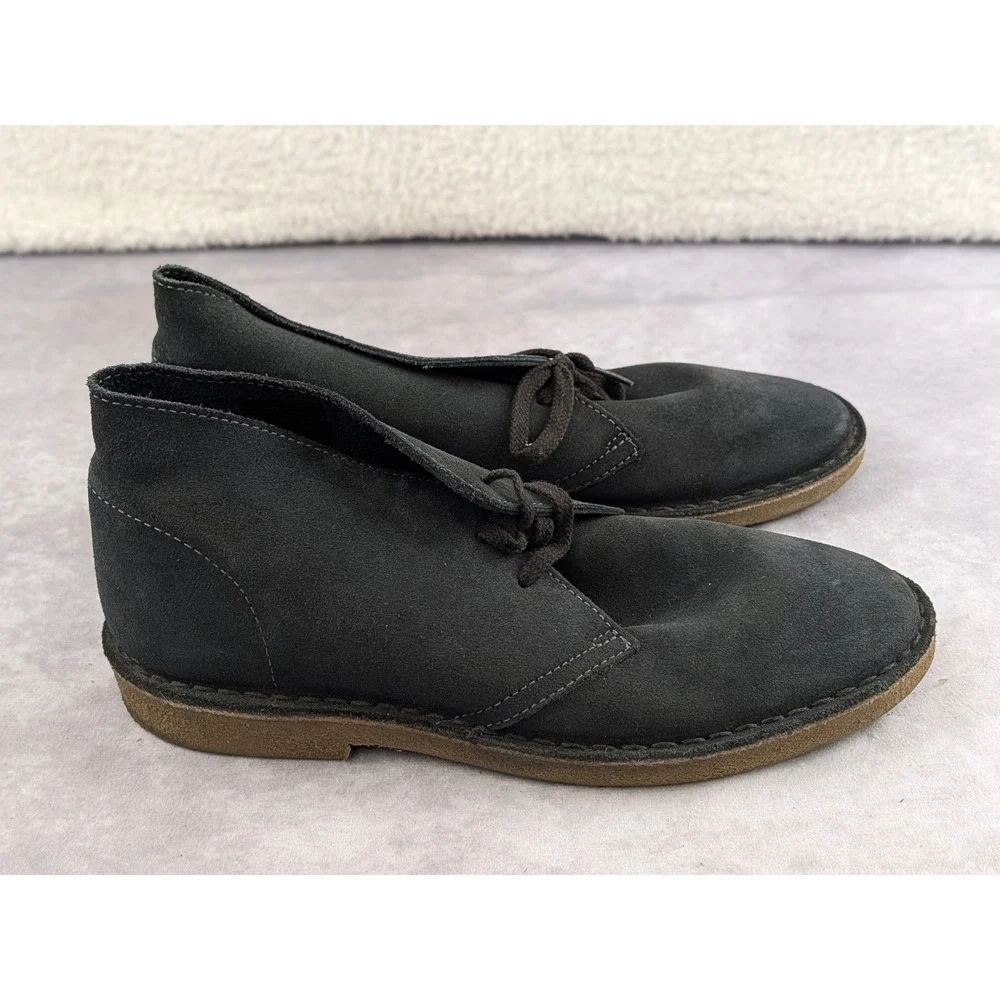 J.crew Mens Black Suede Chukka Desert Boots Rubber Sole Lace Up Size 7.5